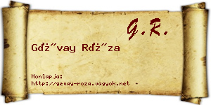 Gévay Róza névjegykártya