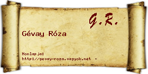 Gévay Róza névjegykártya